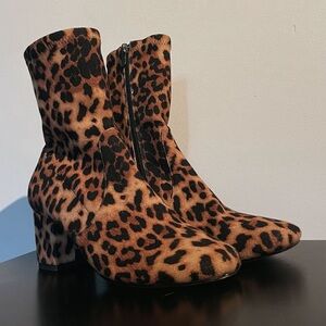 Leopard Print Ankle Boots | Anthropologie | Size 39